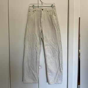 Cream High-Waisted Motel Jeans